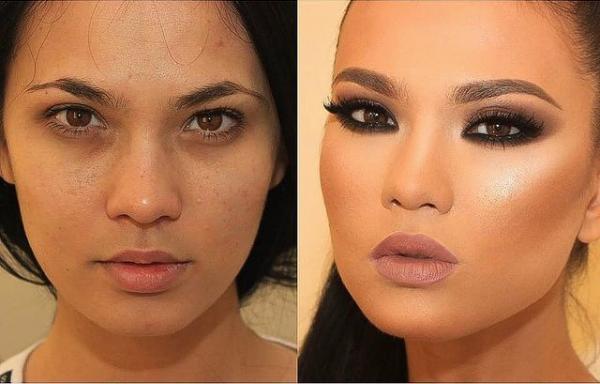 20 фотографий до и после макияжа. 